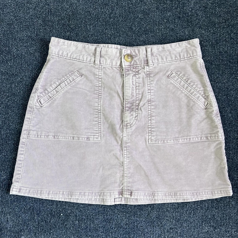 American Eagle Skirt Womens Medium Purple Corduroy Mini Super Stretch Casual
